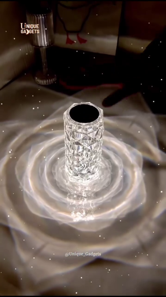 "Luxury Crystal LED Water Ripple Projector Lamp - Calming Home Ambiance Light with Stunning Wave Effects" - Photo 4