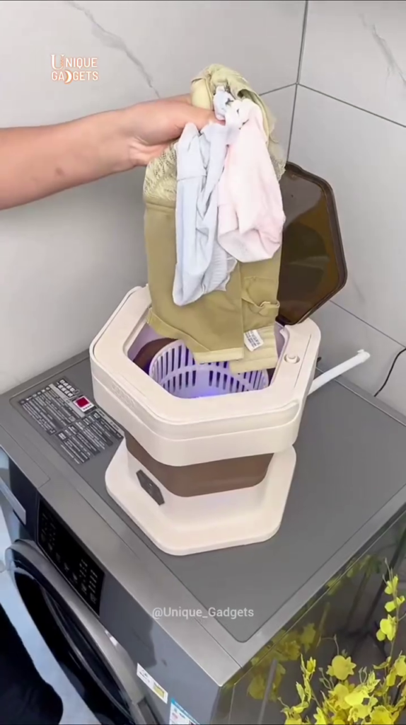 "Compact Portable Mini Washing Machine - Hexagonal Space-Saving Laundry Solution for Apartments, Dorms and RVs" - Photo 4