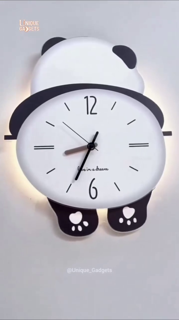 "Adorable Panda Wall Clock - Decorative 3D Animal Wall Art Timepiece for Kids Room and Nursery" - Photo 3