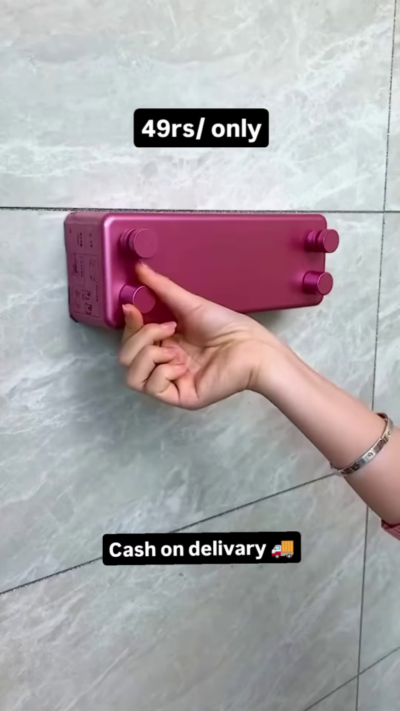 Magenta Wall-Mounted Toiletry Dispenser: Modern Bathroom Organizer for Shampoo and Body Wash - Photo 4