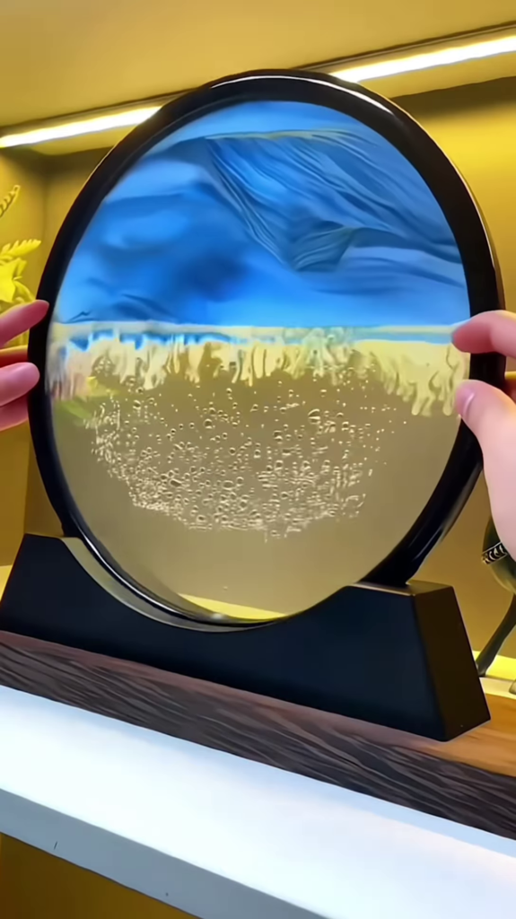 360° Rotating Sand Art Frame – Hypnotic Motion Landscape for Home & Office Decor - Photo 3