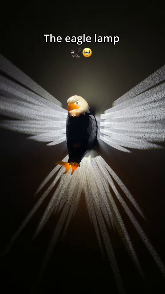 3D Eagle Wall Lamp – Majestic Shadow Light Fixture for Home Decor - Photo 1