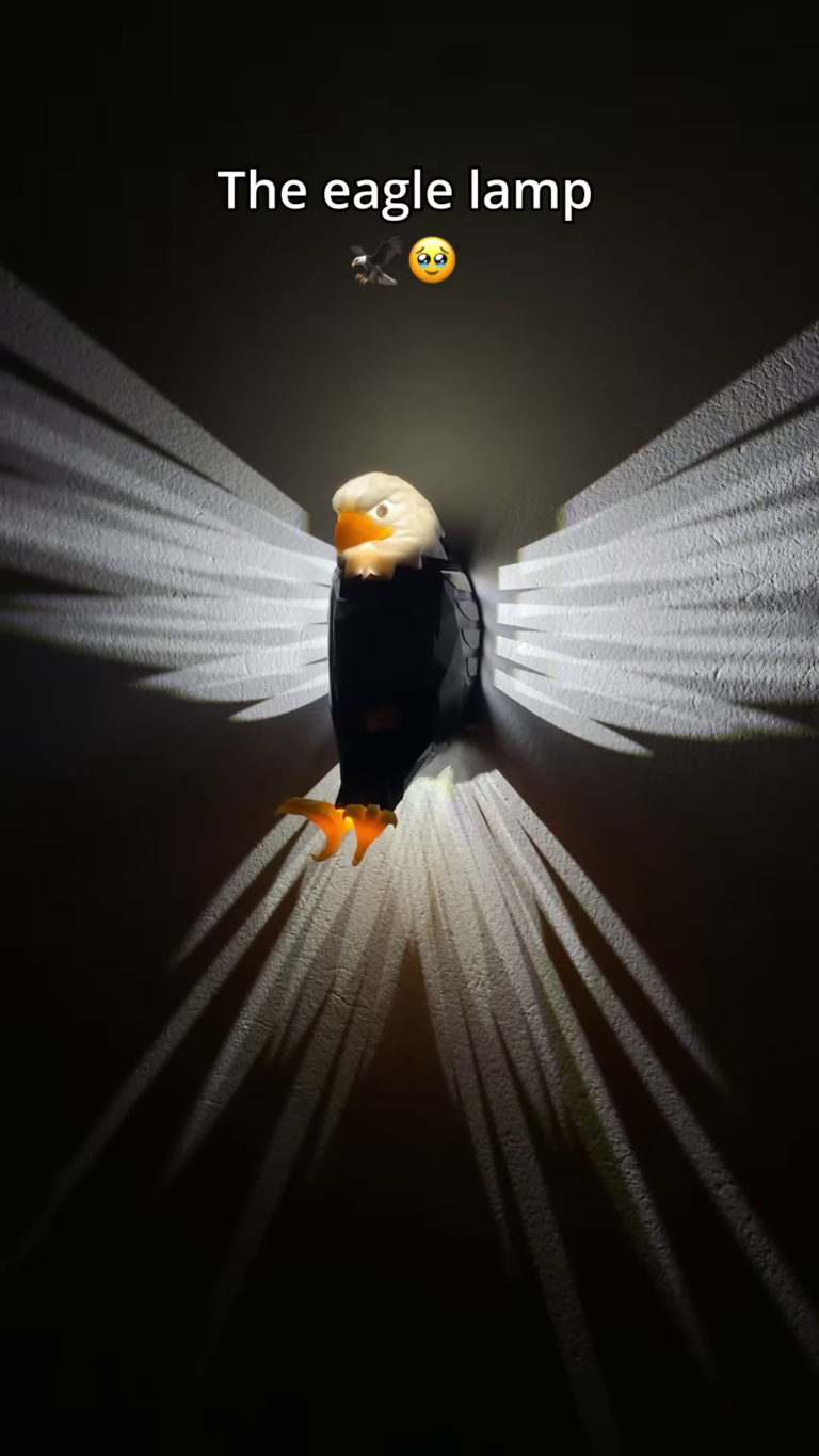 3D Eagle Wall Lamp – Majestic Shadow Light Fixture for Home Decor
