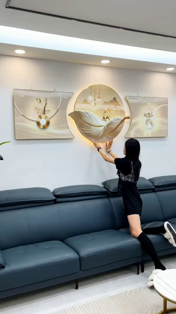 🖼 Majestic Deer & Mountain Glow Wall Art – 3-Piece Luxury Panel Set 🌌✨ - Photo 3