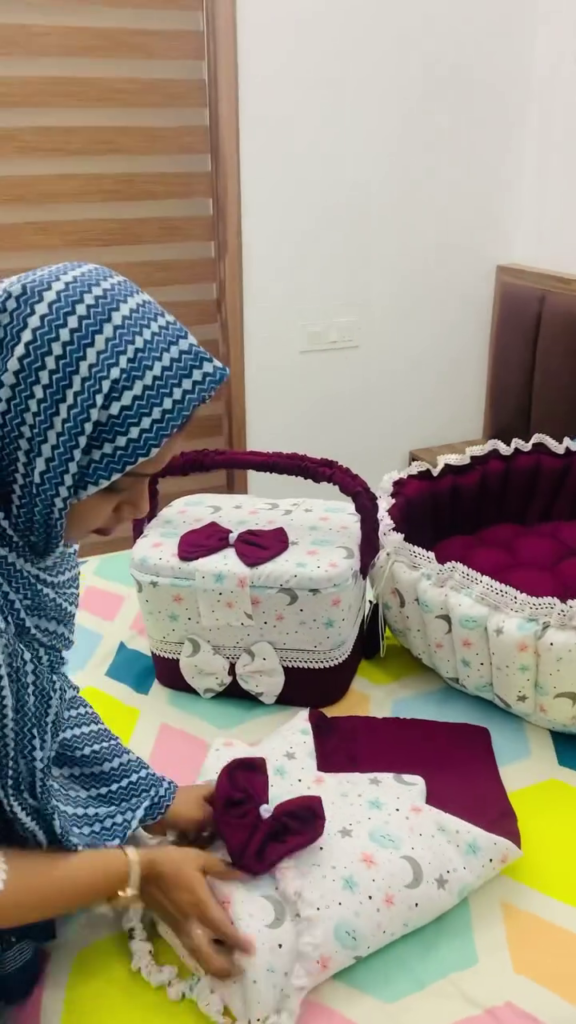 Coordinated Baby Bedding and Storage Basket Set - Moon and Star Print for Nursery Decor - Photo 3