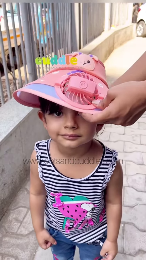 Kids' Sun Visor Cap with Built-in Cooling Fan - Portable Summer Headwear - Photo 2