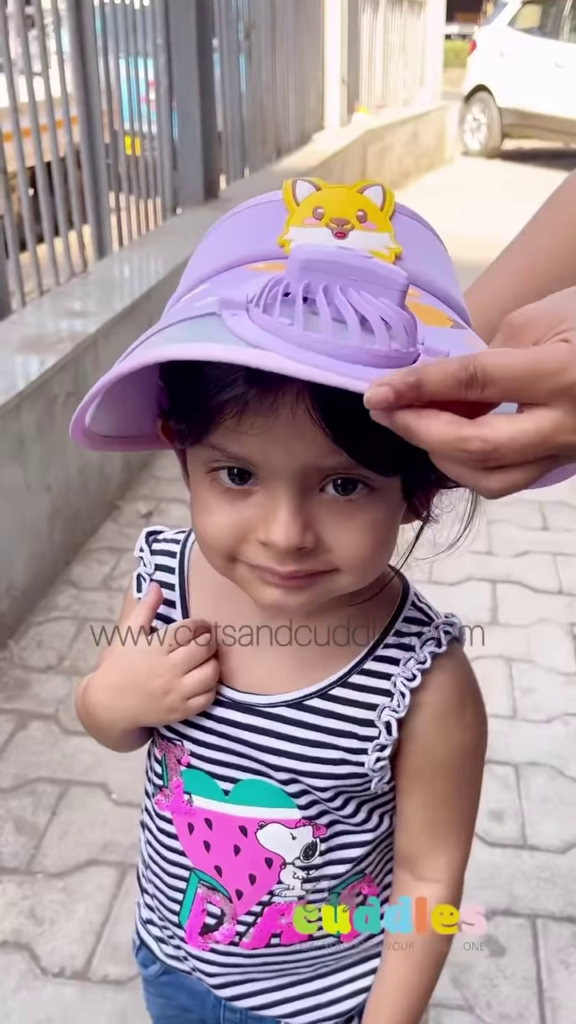 Kids' Sun Visor Cap with Built-in Cooling Fan - Portable Summer Headwear - Photo 3