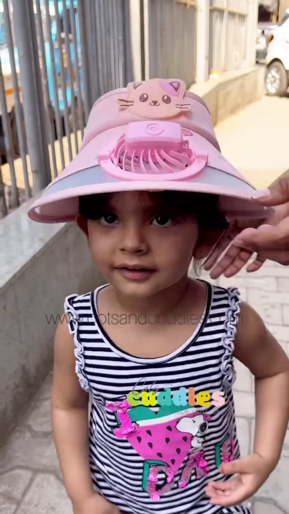 Kids' Sun Visor Cap with Built-in Cooling Fan - Portable Summer Headwear - Photo 4