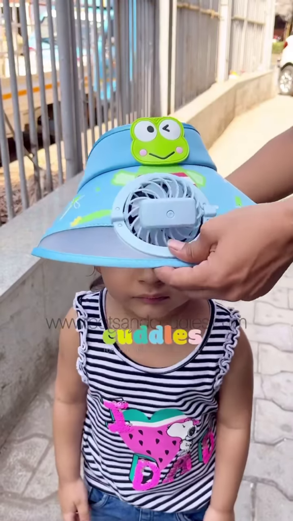 Kids' Sun Visor Cap with Built-in Cooling Fan - Portable Summer Headwear - Photo 5