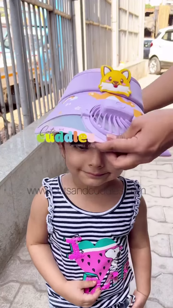 Kids' Sun Visor Cap with Built-in Cooling Fan - Portable Summer Headwear - Photo 6