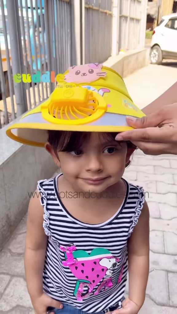 Kids' Sun Visor Cap with Built-in Cooling Fan - Portable Summer Headwear - Photo 7