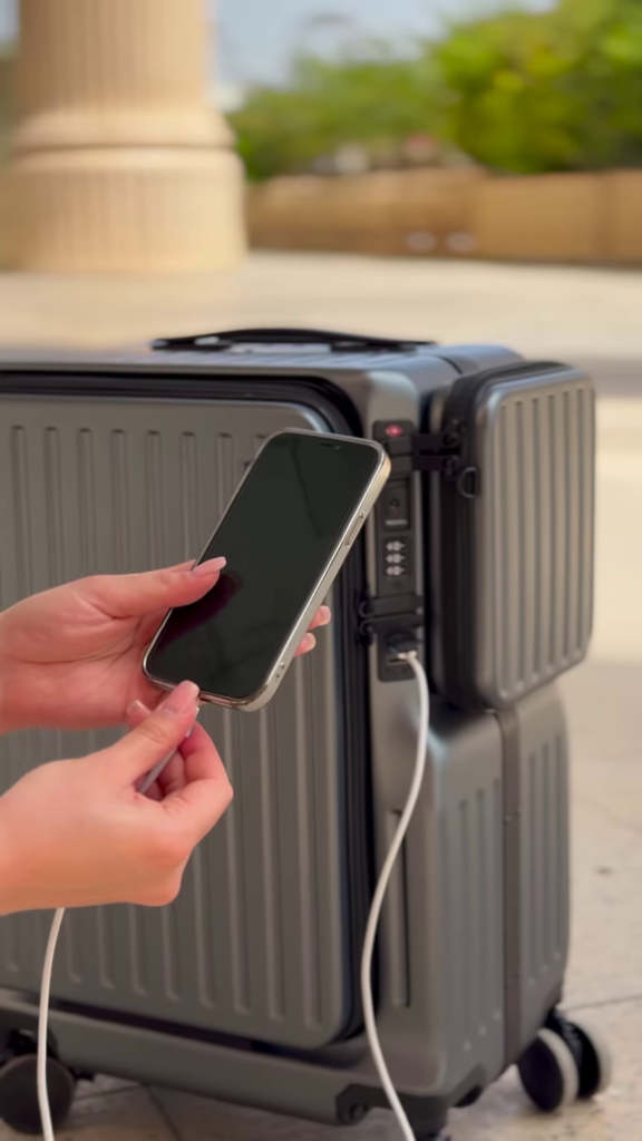 Expandable Carry-On Suitcase with Detachable Compartment and Spinner Wheels - Photo 2