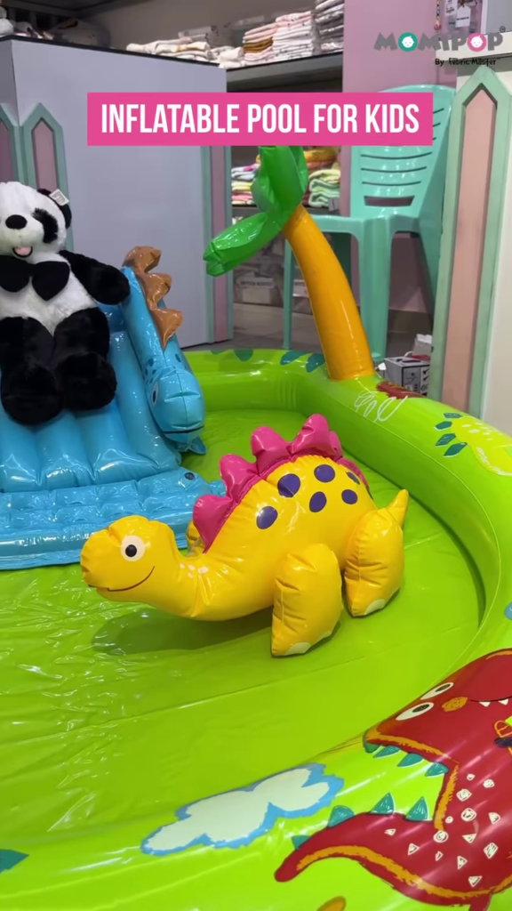 Kids' Inflatable Play Pool with Slide and Fun Animal Graphics - Photo 2