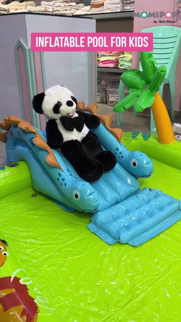 Kids' Inflatable Play Pool with Slide and Fun Animal Graphics - Photo 3