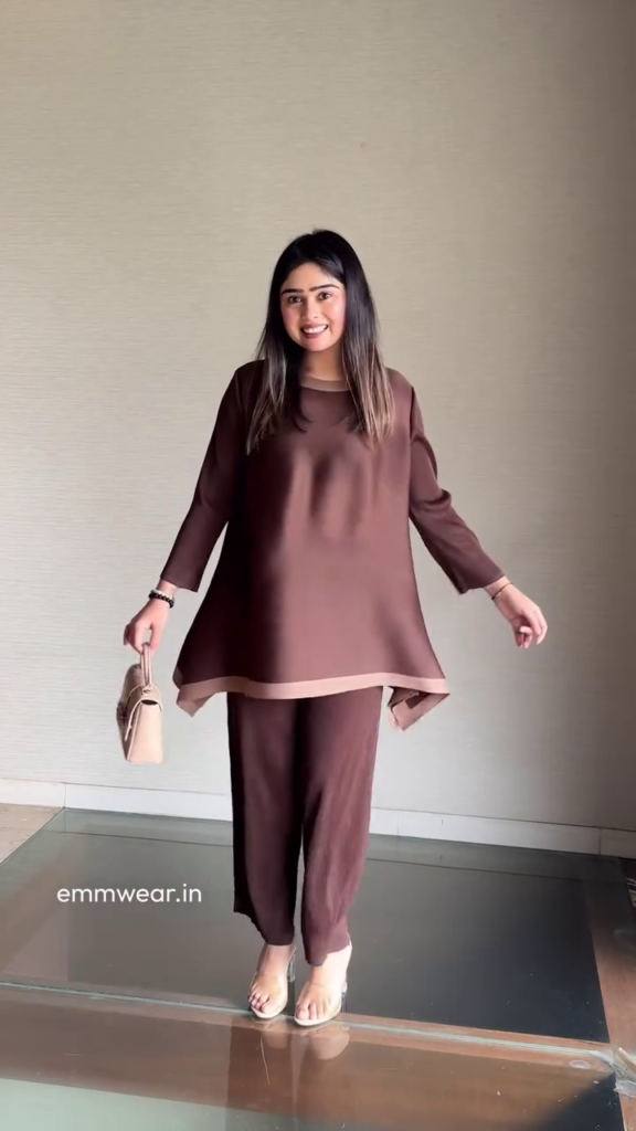Elegant Women's Co-Ord Set – Loose Fit Top and Straight Pants | Available in 4 Colors - Photo 1