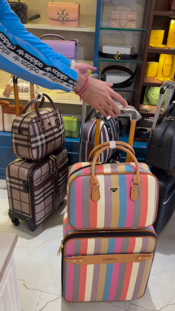 Stylish and Colorful Vertical Striped Luggage Set with Matching Handbag - Photo 3