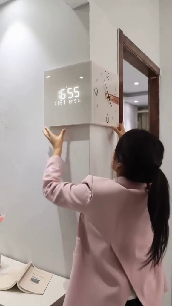 Modern Multifunctional Digital and Analog Wall Clock with Temperature and Humidity Display - Photo 1