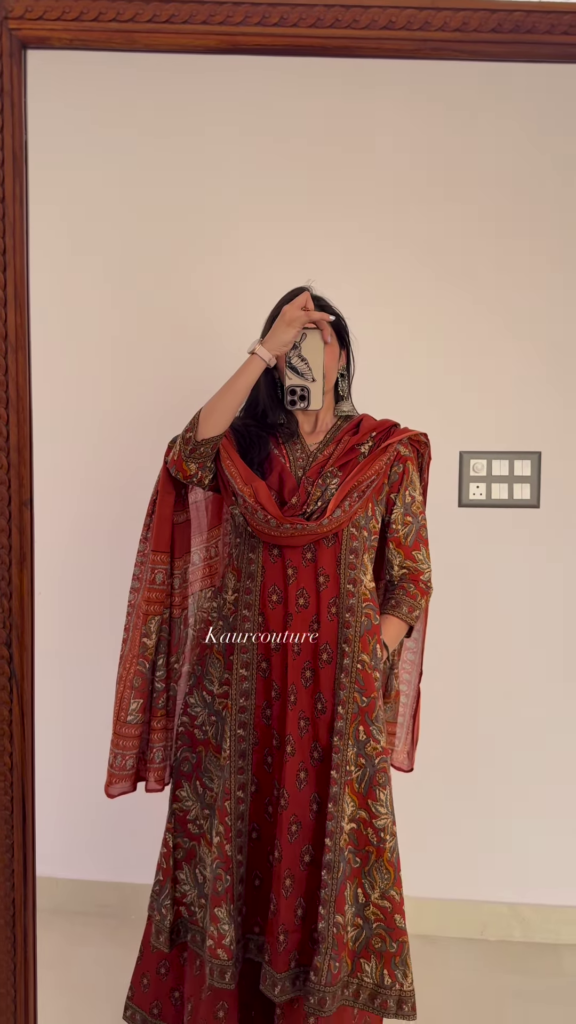 Elegant Women's Olive Green Printed Kurta Palazzo Set with Embellished Neckline and Dupatta - Photo 2