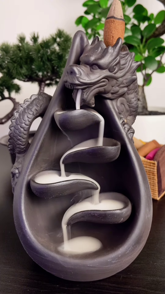 Mystical Dragon Backflow Incense Burner with Waterfall Smoke Effect - Photo 1