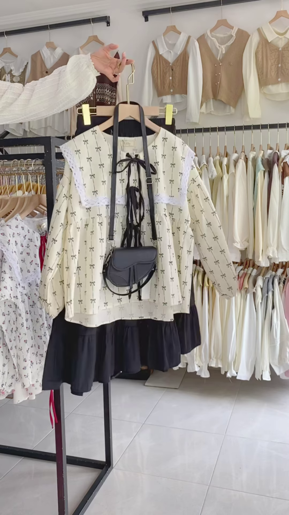 Charming Women's Embroidered Blouse and Layered Tulle Skirt Outfit with Crossbody Bag - Photo 8