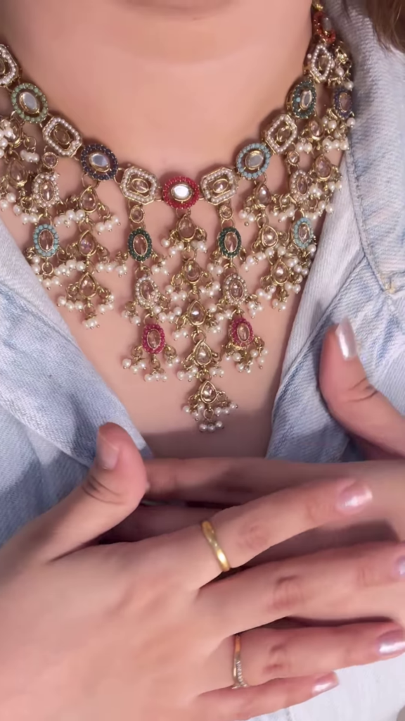 Exquisite Kundan Choker Necklace with Intricate Detailing and Pearl Drops - Photo 1