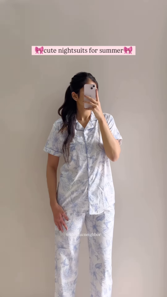 Lightweight Floral Print Women's Short Sleeve Pajama Set for Summer - Photo 2