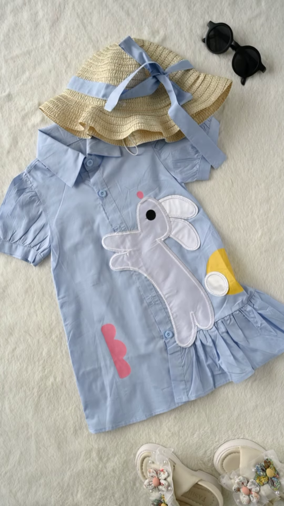 Sweet Baby Girl Summer Outfit Set: Floral Dress, Straw Hat, and Sandals - Photo 3