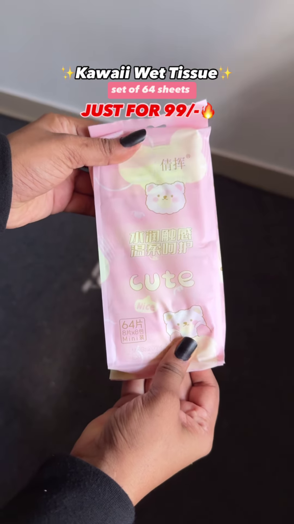 Kawaii Mini Portable Wet Wipes - Set of 64 Sheets for ₹99 - Photo 4