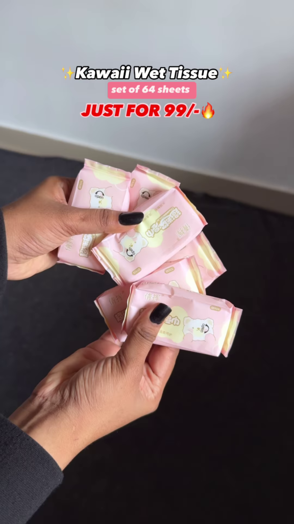 Kawaii Mini Portable Wet Wipes - Set of 64 Sheets for ₹99 - Photo 5