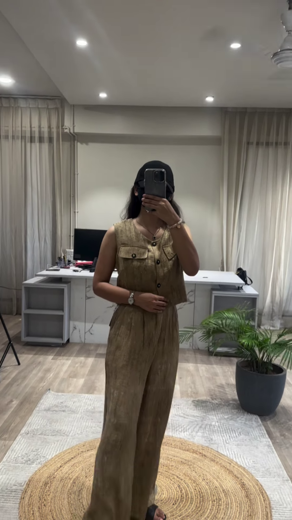 Stylish Mauve Sleeveless Top and Wide-Leg Pants Co-ord Set for Women - Photo 3