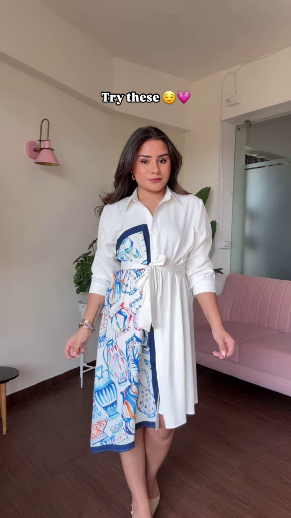 Versatile White Button-Down Midi Dress with Belt - Photo 2