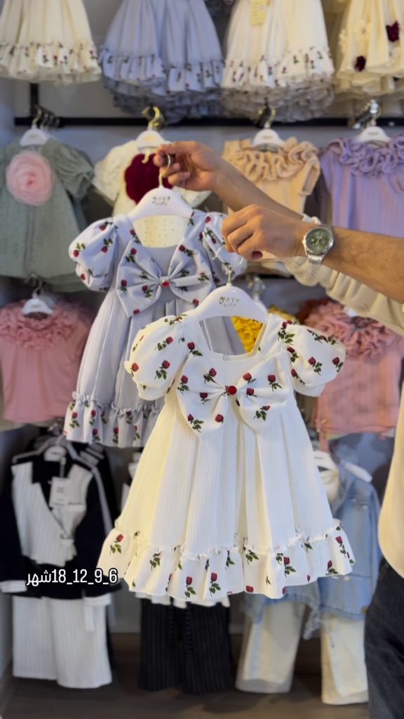Charming Floral Print Party Dress with Puff Sleeves and Ruffle Hem for Girls - Photo 2
