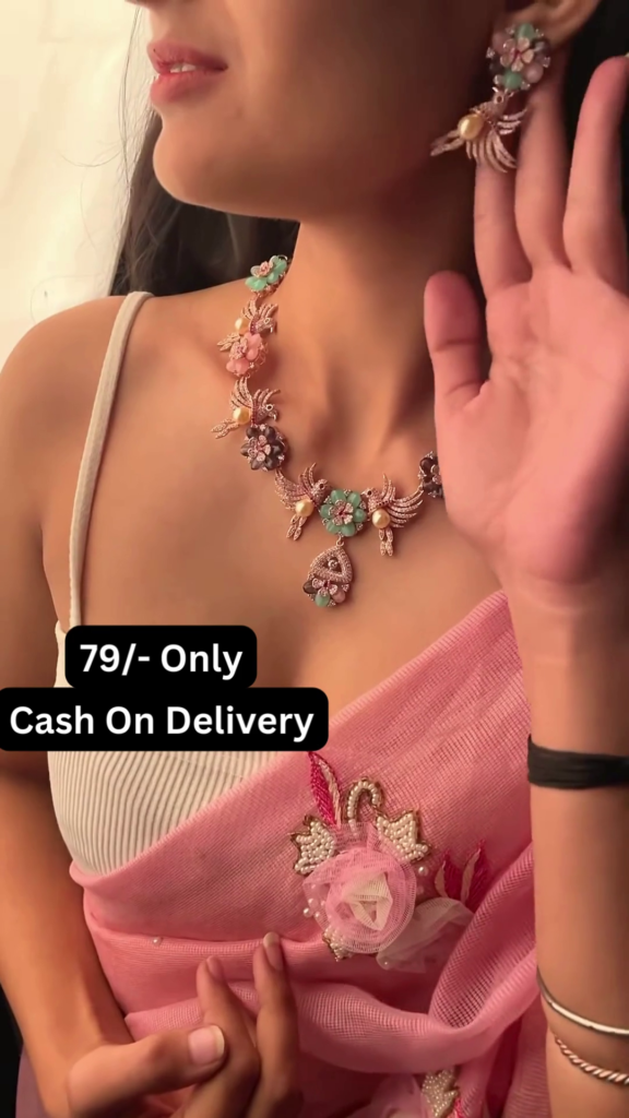 Delicate Floral Statement Necklace with Pastel Gemstones and Pearl Accents - Photo 3