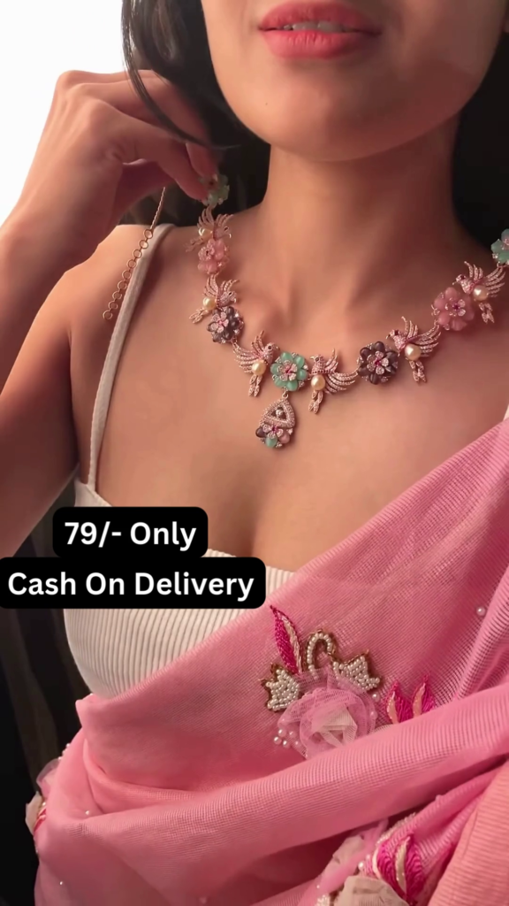 Delicate Floral Statement Necklace with Pastel Gemstones and Pearl Accents - Photo 1