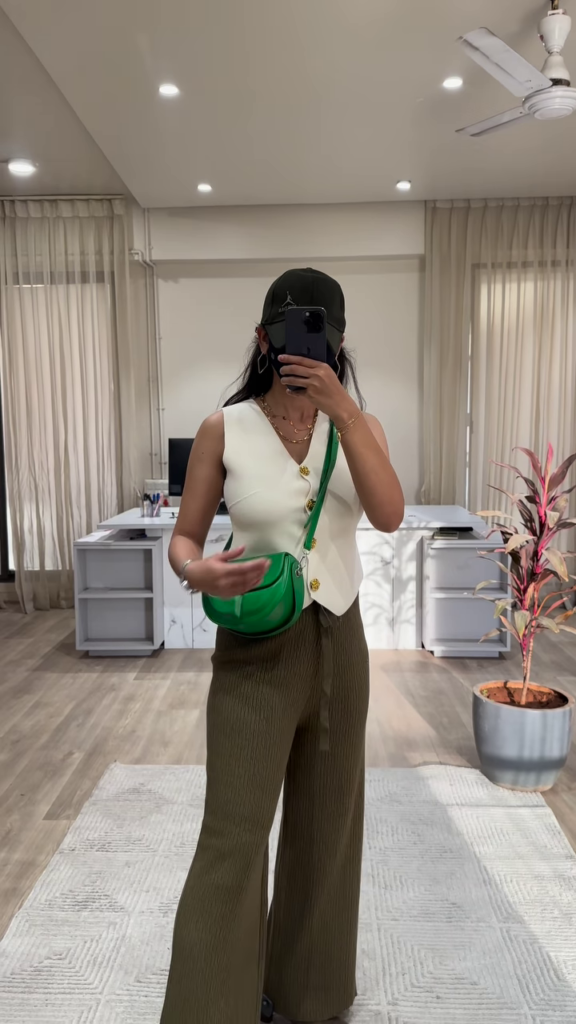 Chic Sleeveless Knit Top with Button Front and Wide-Leg Knit Pants Outfit - Photo 4