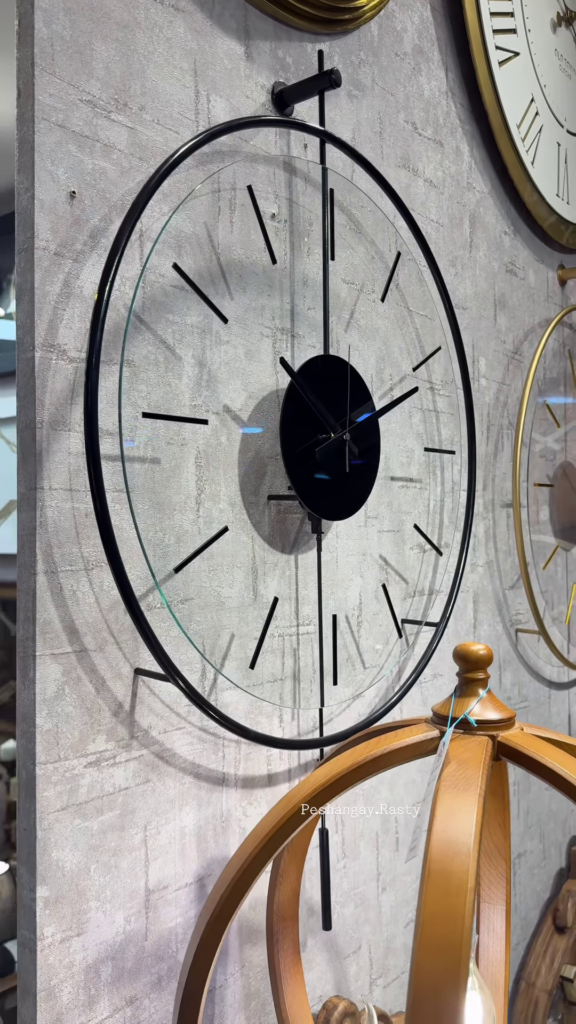 Modern Minimalist Transparent Wall Clock with Pendulum - Photo 2
