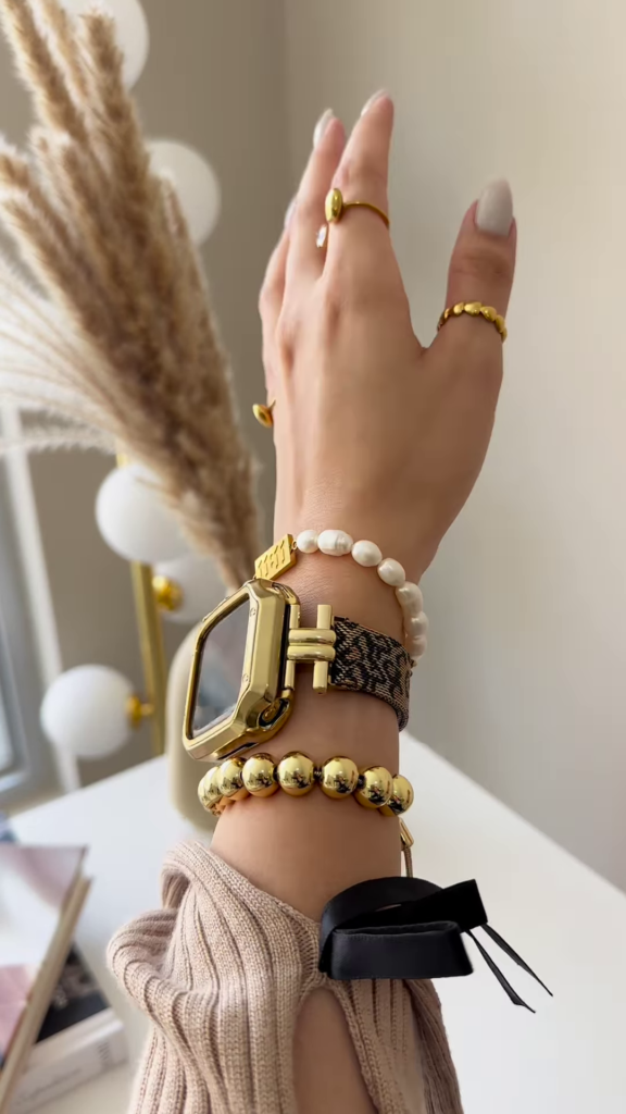 Layered Bracelet Set with Mesh Band, Spherical Beads, and Freshwater Pearls - Photo 3