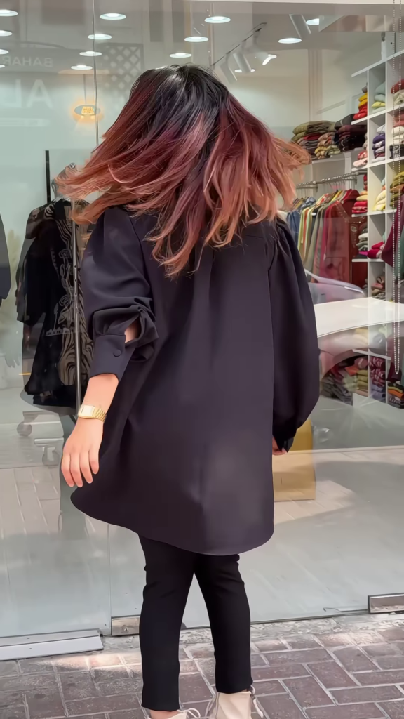 Stylish Black Button-Down Tunic with Embroidered Front Panels - Photo 2