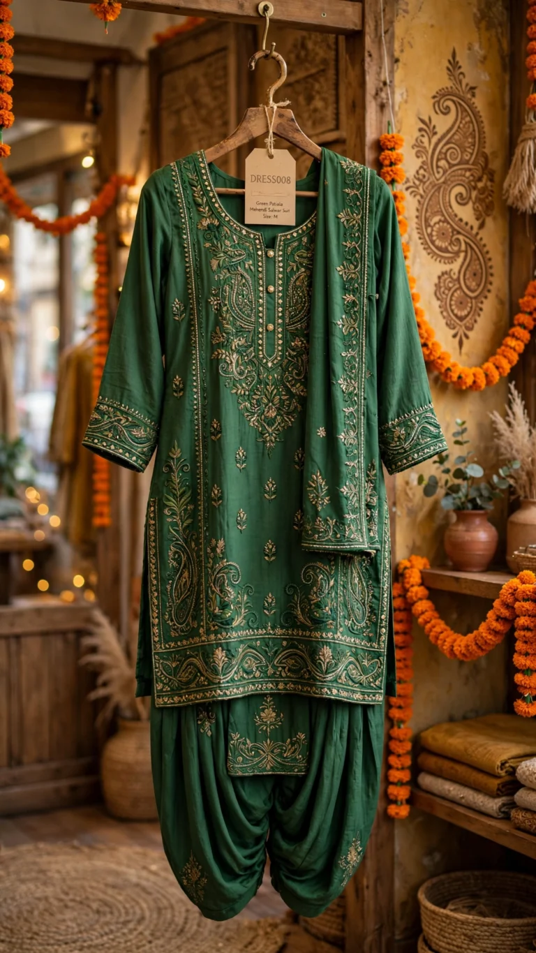Emerald Festivity Embroidered Salwar Suit – Available in Deep Emerald & Sage Green
