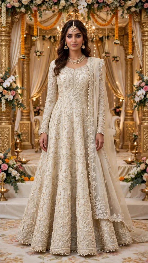 Ethereal Ivory Handcrafted Chikankari Suit Set – Available in Cream & Off-White - Photo 1