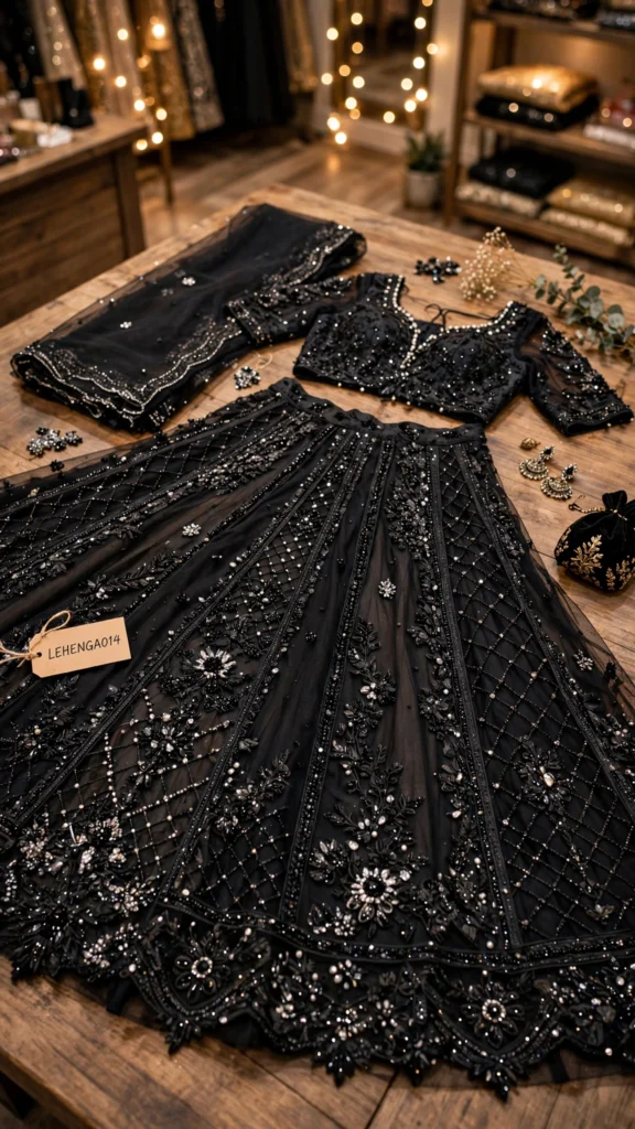 Midnight Radiance Embellished Lehenga Set – The Ultimate Festive Ensemble - Photo 2