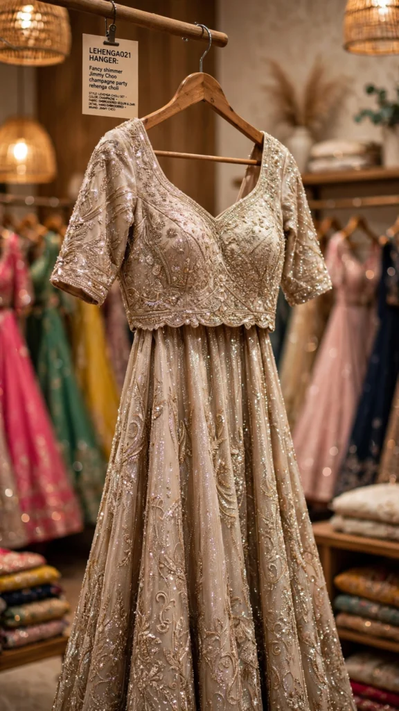 Ethereal Embroidered Bridal Lehenga Choli Set – Available in Pristine Ivory & Champagne Shimmer - Photo 1