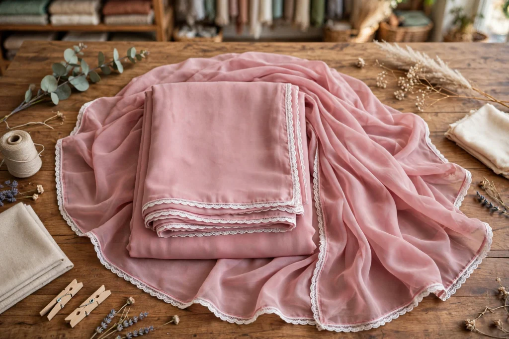 Ethereal Artisanal Embroidered Georgette Saree – Available in Rose Quartz & Pristine White - Photo 3