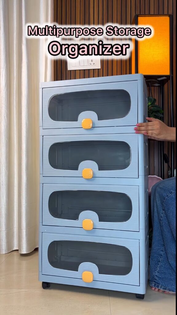 Minimalist Pastel Four-Tier Modular Storage Cabinet – Functional Modern Home Organizer - Photo 2